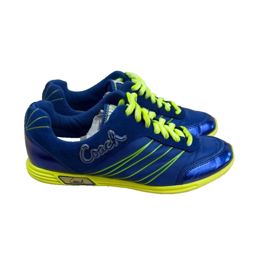 COACH Sport Darla Blue Metallic Athletic Casual Shoes Sneakers Womens 7M